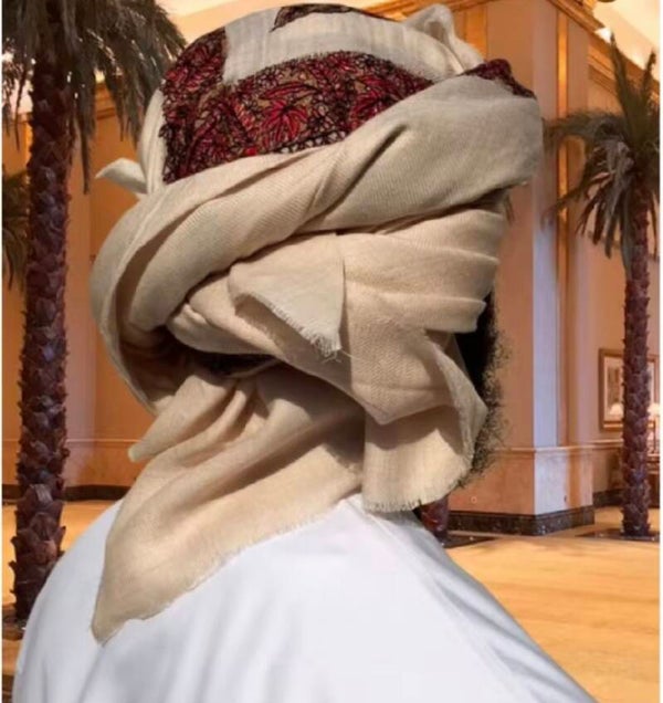 Polyester Yemeni Saudi Embroidered Kashmir Shemagh Islamic Embroidery 50inch Desert Scarf Keffiyyeh Turban Muslim Shawls Men