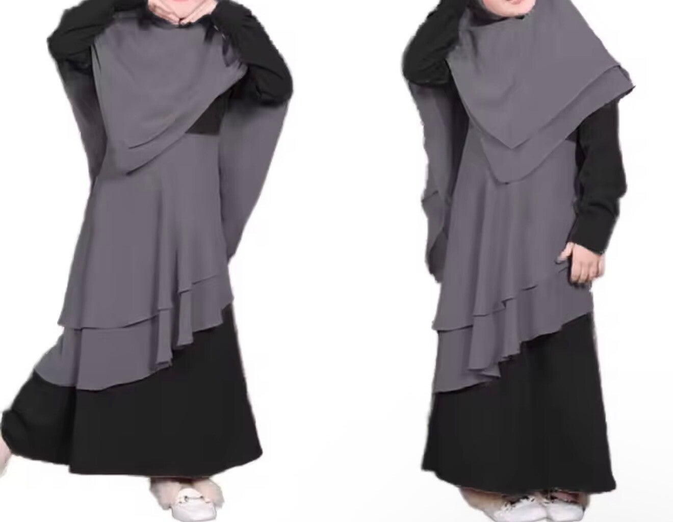 New Infant Girls Prayer Dress and Hijab Set Muslim Clothes For Toddler Kids Abaya Khimar For Children