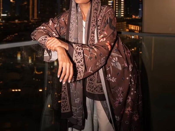 Summer Color Open Front Printed Floral Abaya and Scarf Set Elegant Flower Stylish Abaya Pattern for Girls with Hijab Dubai