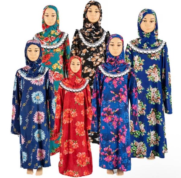 Islamic Clothing Girls Abaya for Children Child Hijab Muslim Prayer Dress for Kids Kaftans Ropa Arabs Mühe Ramadan Robe Dubai
