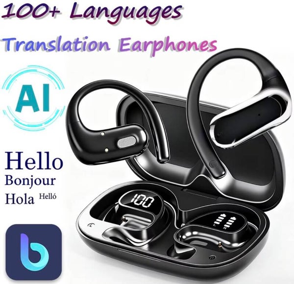 YYK-Q65 IWS Ear Hook Sports Earbuds Audio/Video Call AiI Translation Earphones Support Multi-Language, Worry-Free Travel