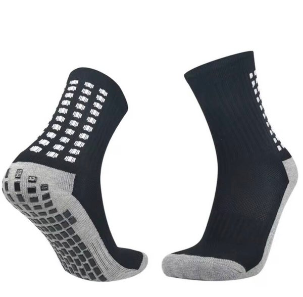High Quality Design Sport Men Running Anti-Slip Tube Trampoline Socks Football Soccer Sports Grip Socks