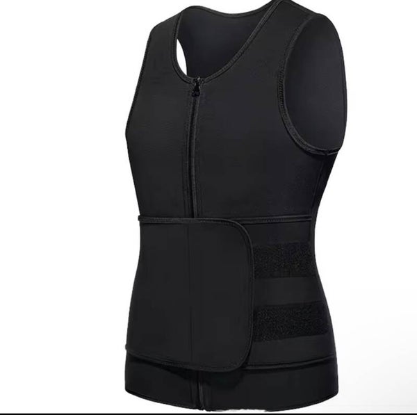 Hot-Selling Men’s Fitness Shaping Vest Sports Sweat Sauna Suit and Abdominal Belt for Waist Training