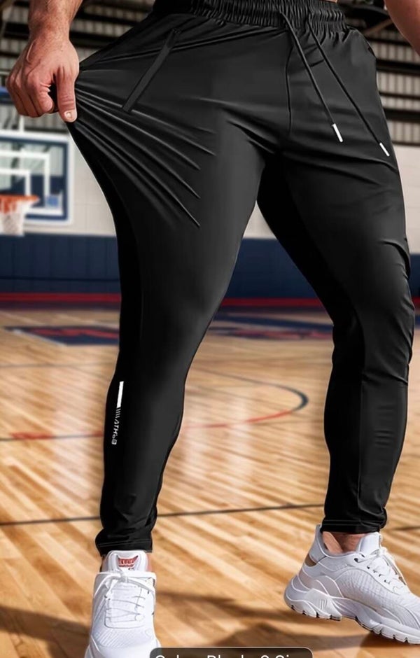 Men’s Casual Sports pants Lightweight, Stretchy And Comfortable Straight-Leg Pants with Zipper Pockets Drawstring at waist for Climbing and Fishing