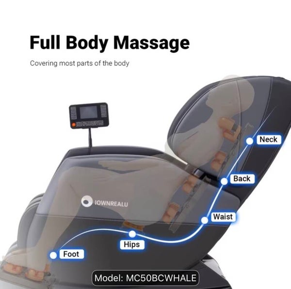 Smart Massage Chair for Full Body Relaxation- Features 10 Fixed Massage Rollers, Zero Gravity, Heating, Foot Massage, Auto Programs, Touchscreen