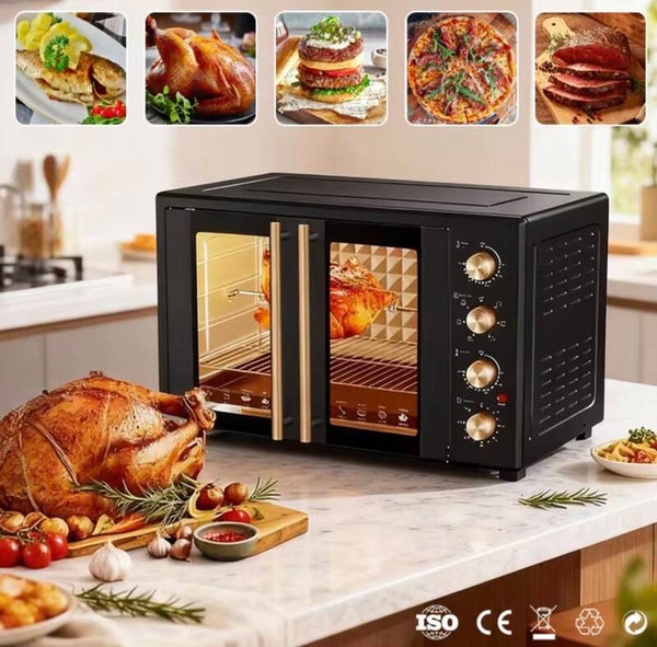 Black 2600W 38L 50L 60L 89L 100L 120L 150L Double Door Oven Electric Oven for Household Use
