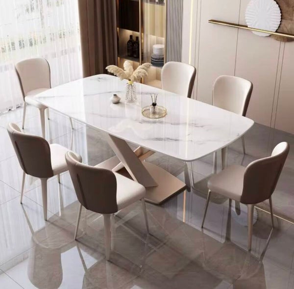 Custom Sintered Stone Hotel Dining Table and Chair Set Commercial Grade Luxury Resort Restaurant Furniture OEM