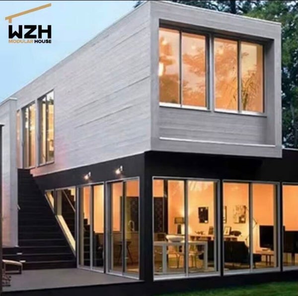 Prefabricated Two Story 3 Bedroom 40ft Shipping Prefab Solar Power Container Modular Duplex House Home