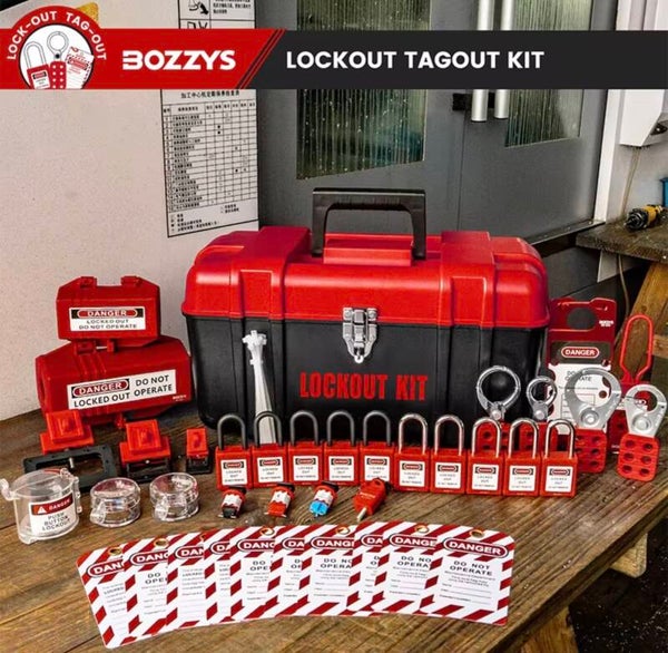 BOZZYS 39-Pack Industrial Lockout Tagout Kit with Key Unlock Personal Electrical LOTO Set fit Toolbox- BD-Z15