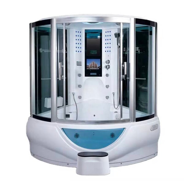 High Quality Stainless Steel JetShower Rooms Big Size Cabin Sauna Spa Shower Platinum Steam Shower With Big Bathtub
