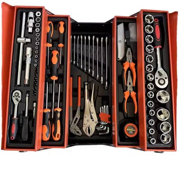 85pcs Portable Folding Multi-functional Auto Repair Toolbox Set High Quality Chrome Vanadium Steel Wrench Kit Tool Box Set
