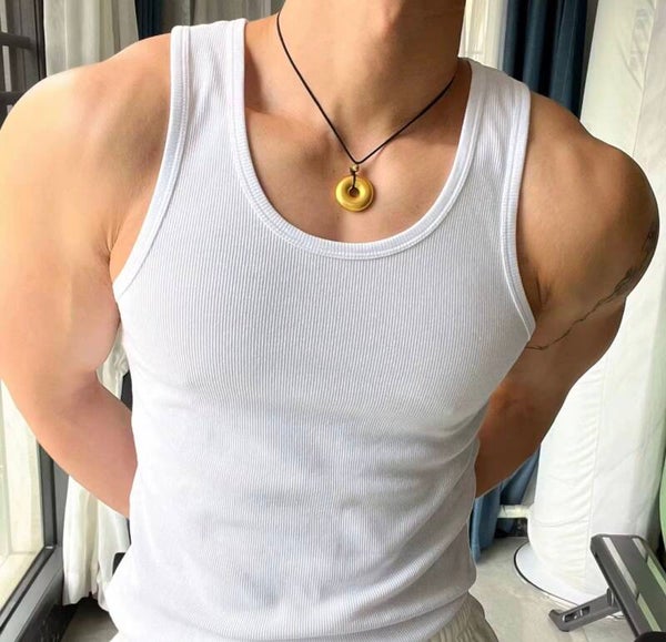 230 GSM Men’s Cotton Gym Vest Custom Logo Solid Plain Sleeveless Top Bodybuilding Fitness Men Tank Top