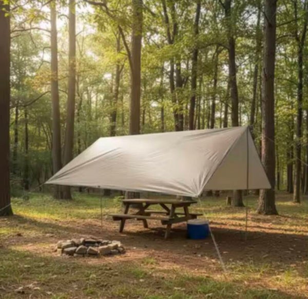 High Quality Canvas Waterproof Tarp Rain Tent Ultralight Four-season UV Resistant Camping Tarp