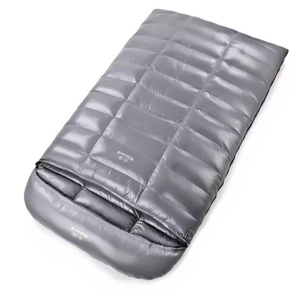 Hike-on Double-Size Envelope Type Nylon Duck Down-Filled Super Long Sleeping Bag Unisex Adult 2-Season Cold Weather Breathable