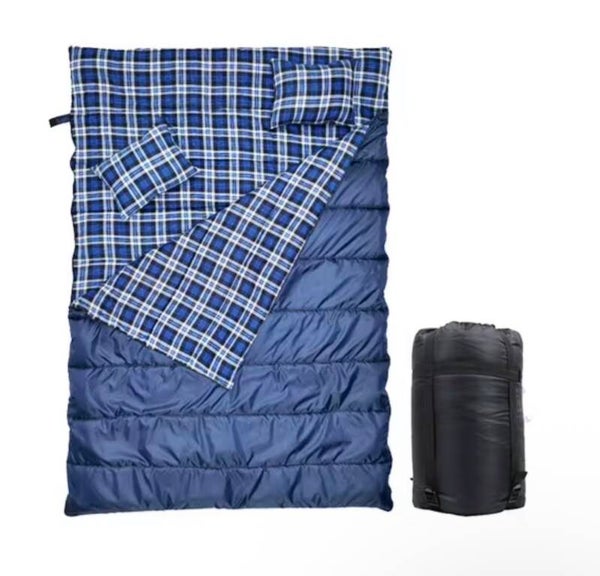 Waterproof Camping Hiking Backpacking XXL Large Size Two person Double Sleeping Bag for Adults with 2 Pillows