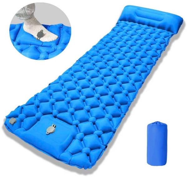 Outdoor Camping Ultralight Inflatable Sleeping Pad Self-Inflating Nylon Waterproof Compact Folding Floor Sleeping Mat