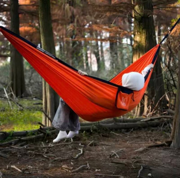 Outdoor Lightweight Double Hammock Anti- Rollover Design Portable For Camping Hiking Home Party 200kg Capacity All Seasons