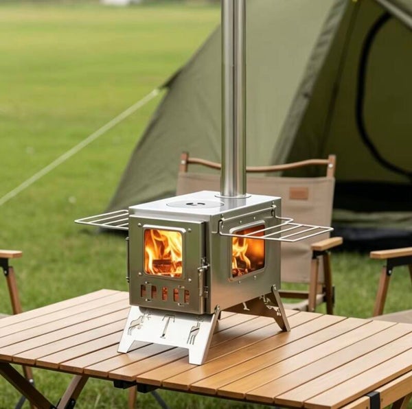 Luling Stainless Steel Camping Stove Foldabe Portable for Hiking, Backpacking and all Seasons