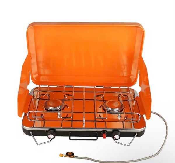Outdoor Portable Fold  Camping Cooking Stove Two Burner Gas Stove Gas Burner