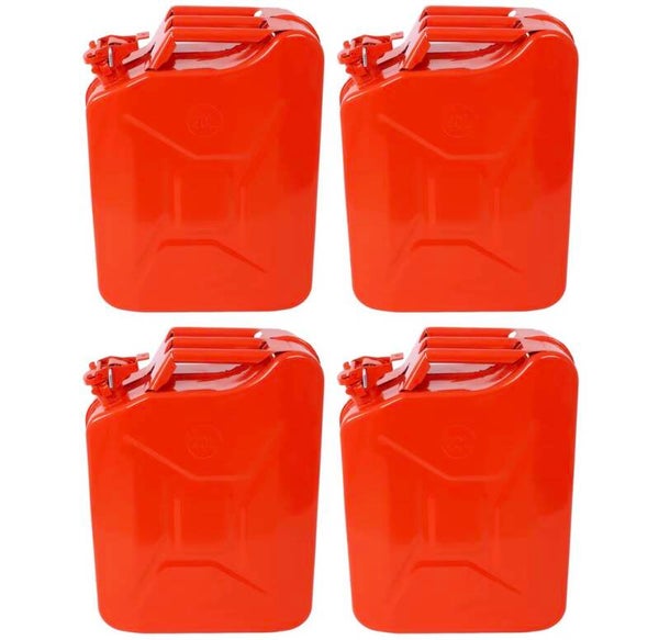 Red 20L Fuel Can With Flexible Spout Portable Jerry Can Fir Gasoline Cars Vehicle Equipment