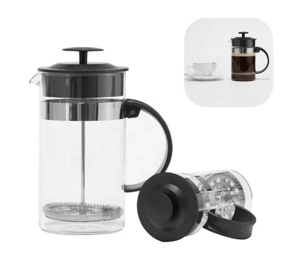 Portable Eco-Friendly 350ml French Press Coffee Maker with Borosilicate Glass and Stainless Steel Steel Hand Press for Travel Use