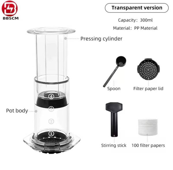 Aeropress Eco-Friendly French Press Espresso &Icee Coffees Maker Portable Compact Pressure Extractor for Outdoor Camping Travel