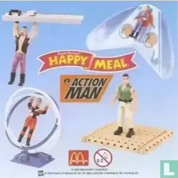Vintage McDonalds Happy Meal: Action Man op vlot nieuw