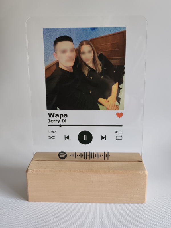Lámpara Spotify personalizada con foto y canción