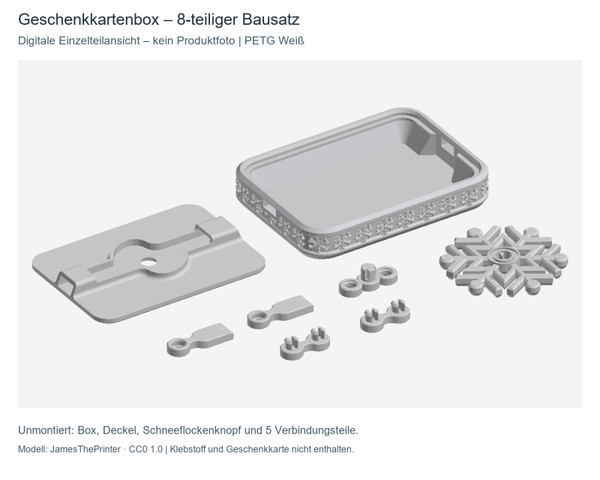 Geschenkkartenbox mit Drehverschluss – 8-teiliger Bausatz