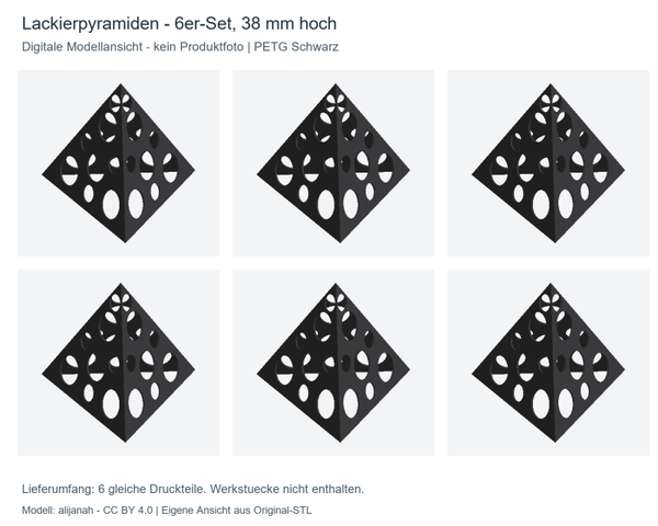 Lackierpyramiden – 6er-Set, 38 mm