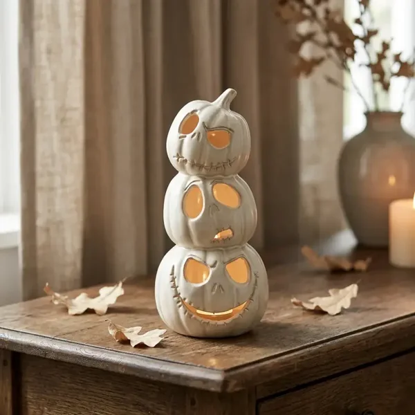 Halloween Kürbis-Trio – gestapelte Kürbis-Deko