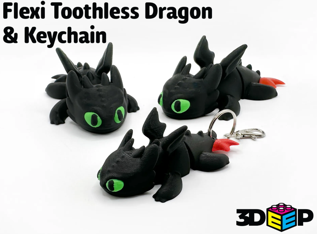 Flexi Dragon – Bewegliche 3D-Druck Dekofigur & Schlüsselanhänger