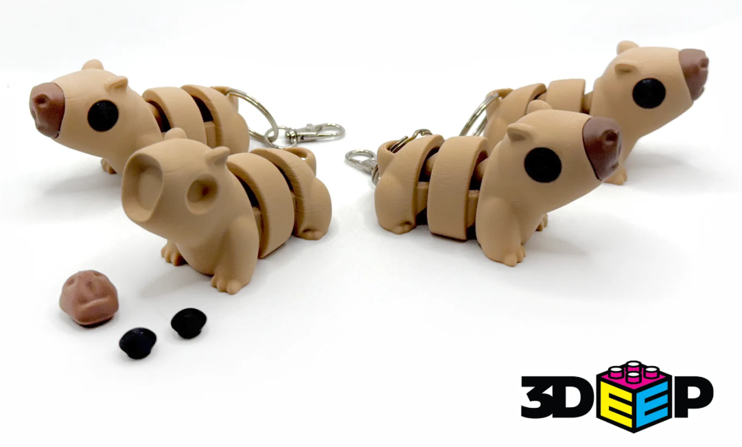 Flexi Capybara – Bewegliche 3D-Druck Dekofigur & Schlüsselanhänger