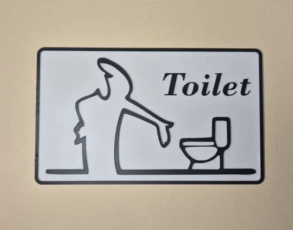 WC Schild „Toilet“ – Modernes Design mit Charakter
