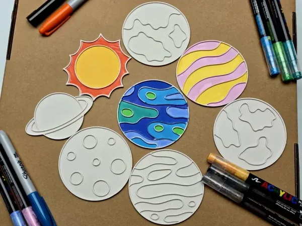 Sonnensystemplaneten-Ausmal-Bastelset