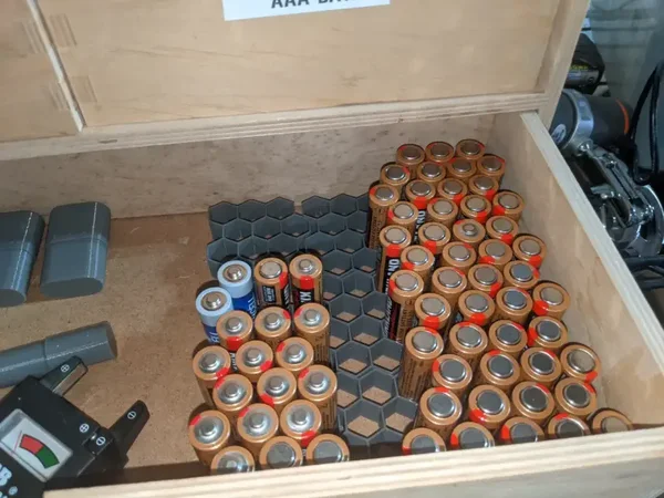 Batterie-Organizer für AA und AAA – offene Wabenrahmen