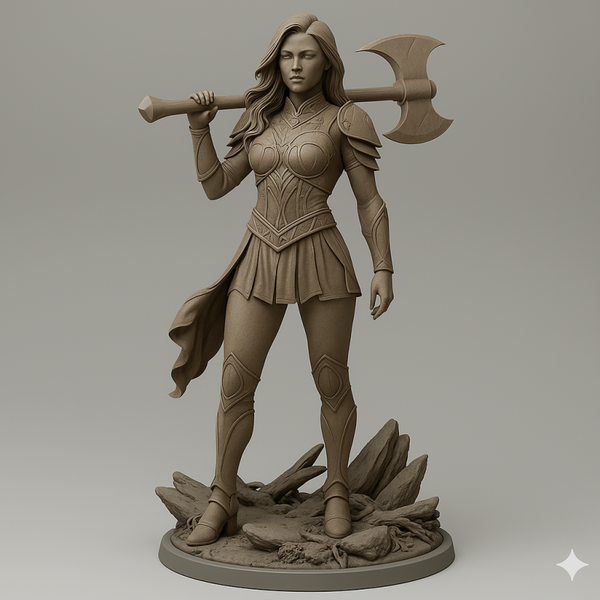 Gothic Female Warrior – 3D-druckbare Fantasy-Figur für Tabletop, Display & Sammler