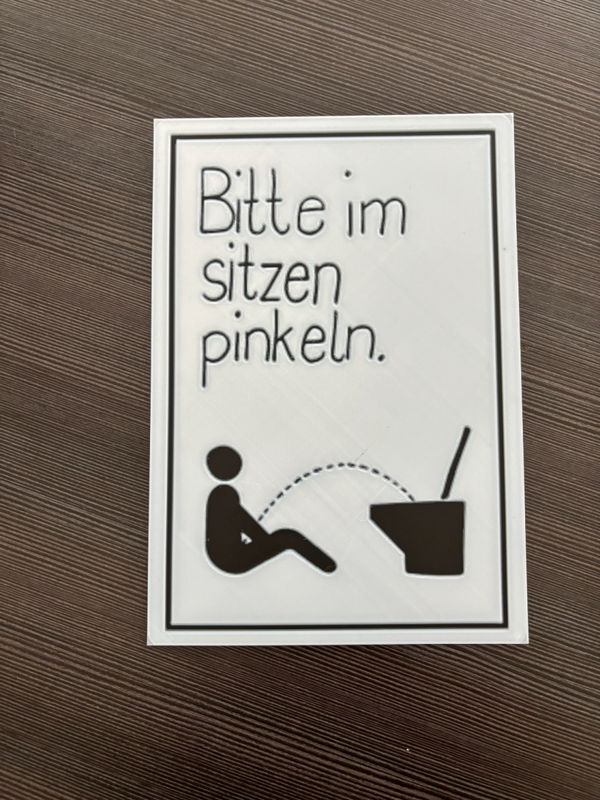 WC Schild „Bitte im Sitzen pinkeln“ – Klar, Direkt & Humorvoll