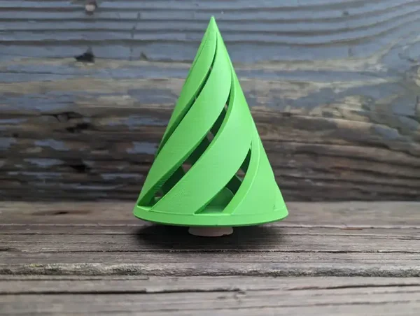 Spiral-Tanne mit Schraubstamm – Weihnachtsdeko, 11 cm
