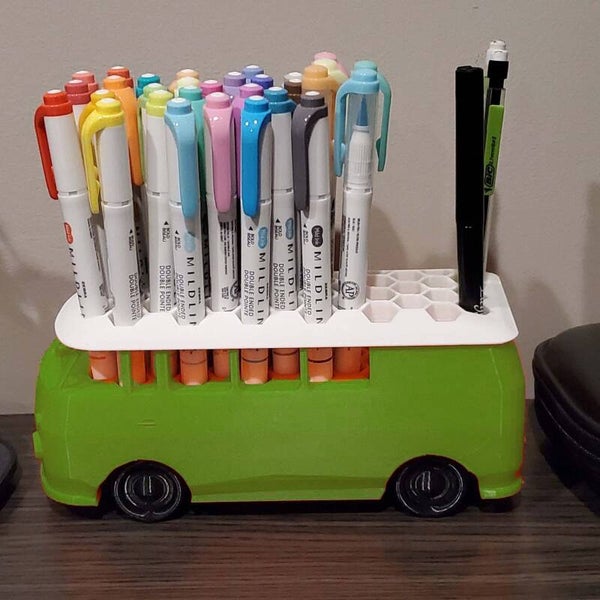 VW Bus Stiftehalter – 3D-gedruckter Organizer im Retro-Design