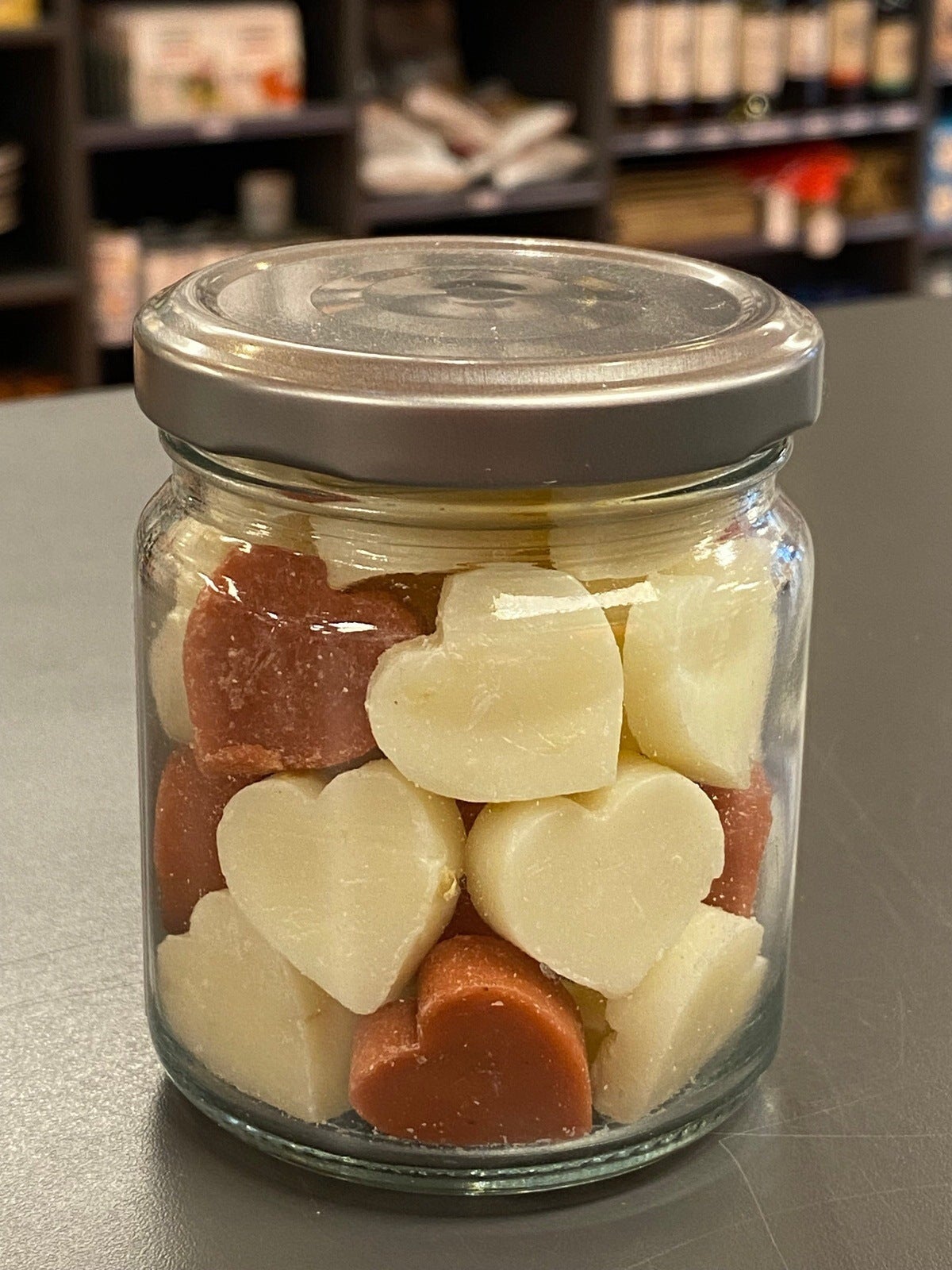 Potje met mini zeepjes hart