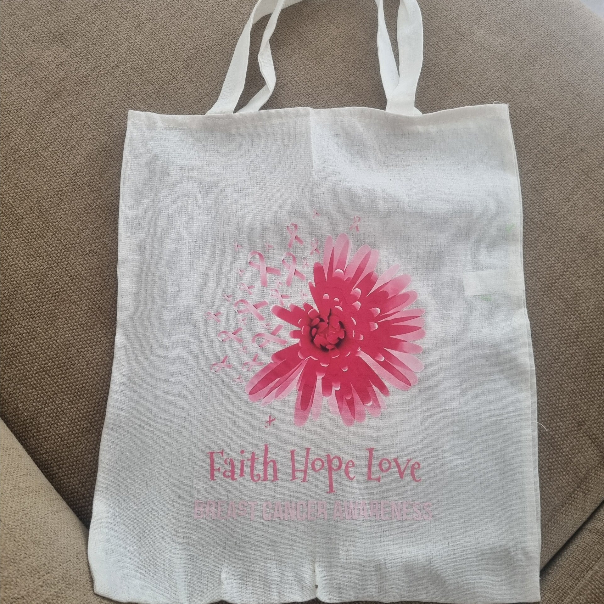 Tote bag pink ribbon