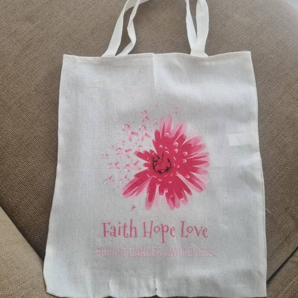 Tote bag pink ribbon