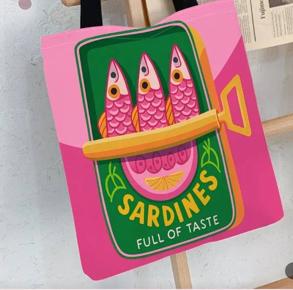 Totebag sardines pink