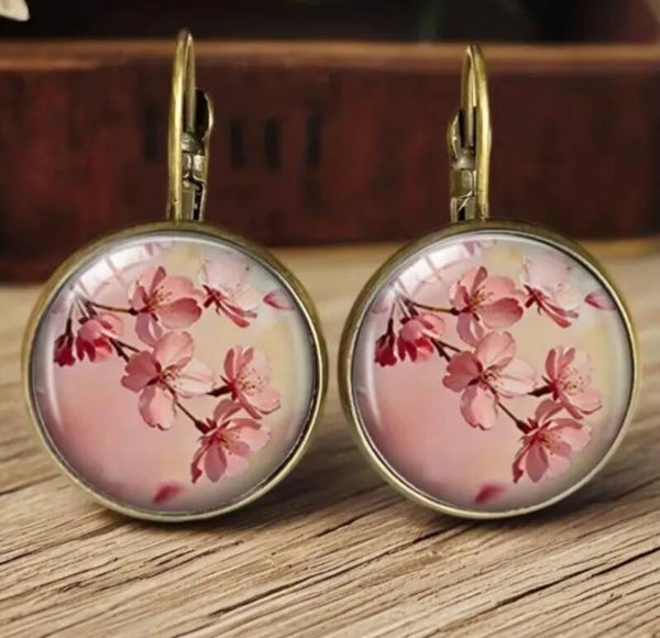 Oorbellen magnolia roze