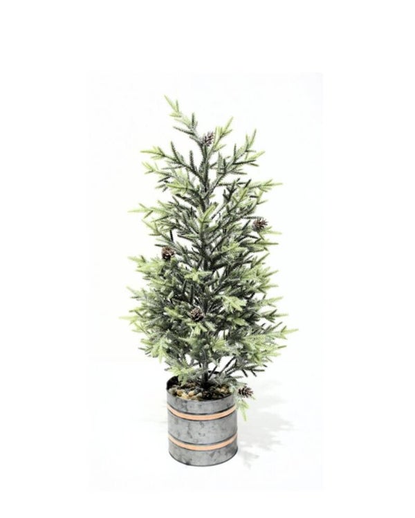 Kunstkerstboom metalen pot