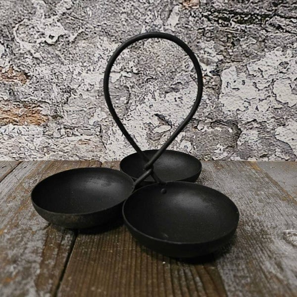 Kandelaar triple ijzer waxine 15x15cm