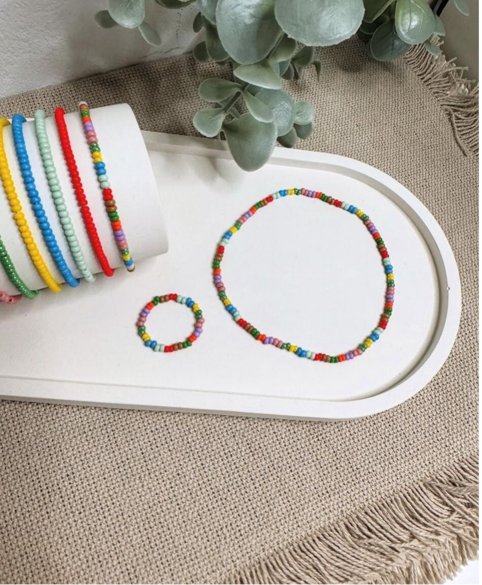 Armband, Fußkettchen, Ring bunt