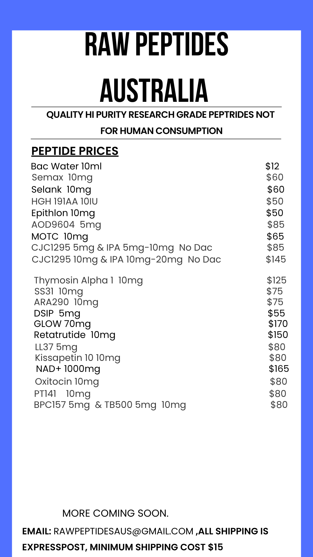 Price List