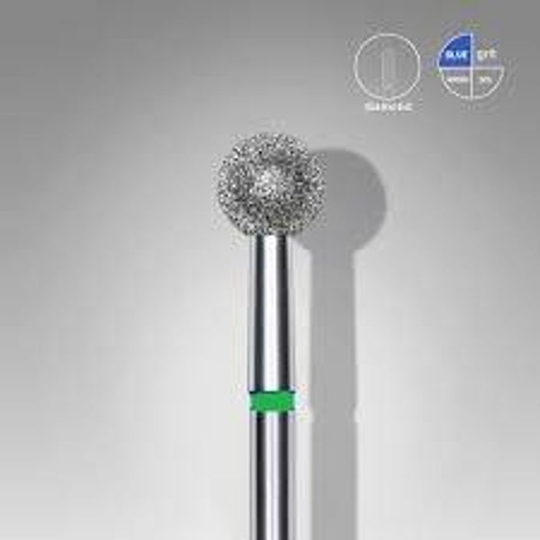 Diamond nail drill bit ball Green EXPERT head diameter 5 mm